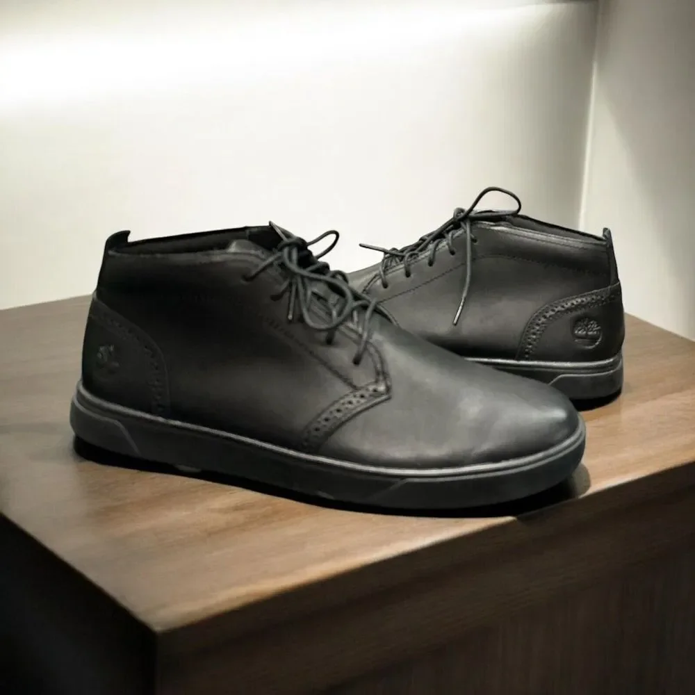 Timberland Men's Black Leather Chukka Lace‎ Up Boots Size 9 A1ZHR - EUC!